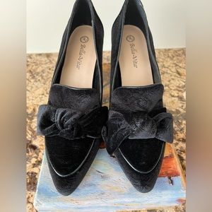 Bella Vita Black Embossed Velvet shoes GALA II NEW IN BOX 3” heel 12W